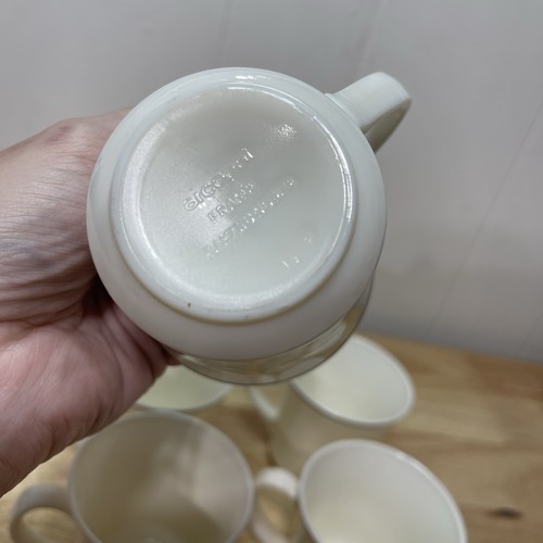 Gastronomie Arcopol France White/Bordeaux Tea Cups Set of 5 - Picture 5 of 7