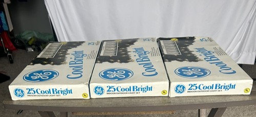 Vintage GE 25 Cool Bright C-7 Clear Bulbs Light Set Lot Of 3 New In Box - Picture 4 of 6