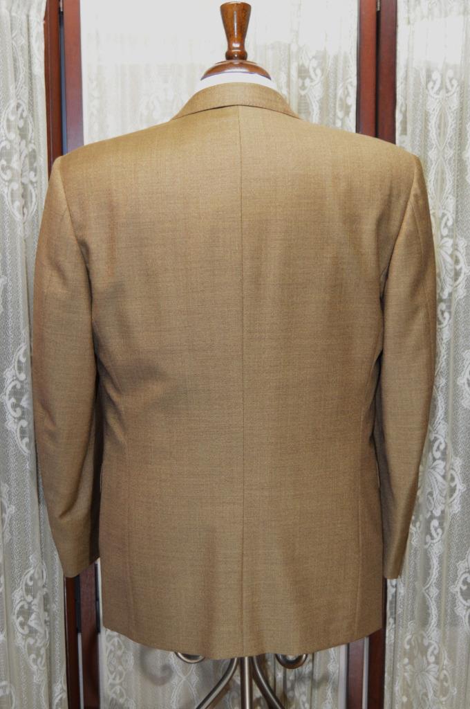 MINT Vtg 80s Canali Milano Italy 40 R light brown double breasted wool suit b7j3 - Picture 9 of 15