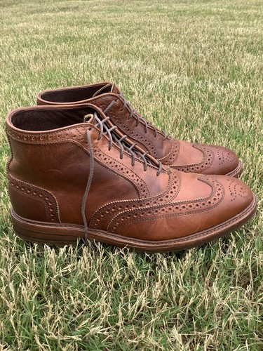 Herren Allen Edmonds Stirling Budapester Stiefel 9.5D Braun Leder Hergestellt in den USA - Bild 3 von 15