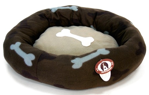 GeKi Trend Hundebett 50-60 cm rund Plüsch Hundekissen Katzenbett Motiv Pfote - Bild 61 von 74
