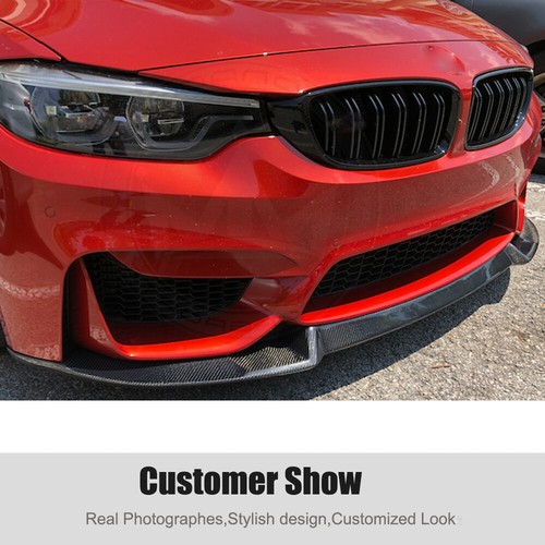 For BMW F80 M3 F82/F83 M4 2014-19 Real Carbon Front Bumper Lip Spoiler Splitters - Foto 5 di 12