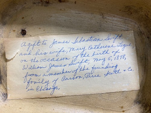 Rockingham Bennington Spaniel Yellowware 1800's Antique W/PROVENANCE NOTE (CT) - Picture 14 of 14