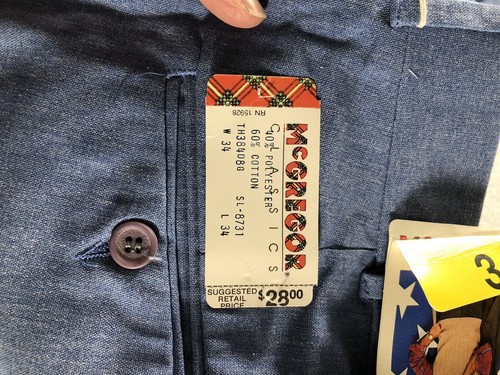 Pantalone elegante uomo McGregor blu nuovo con etichetta Deadstock vintage 34X34 anni 90 - Foto 9 di 11