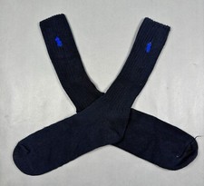 Vintage Polo Ralph Lauren Mens New Blue Cotton Socks PRL Logo