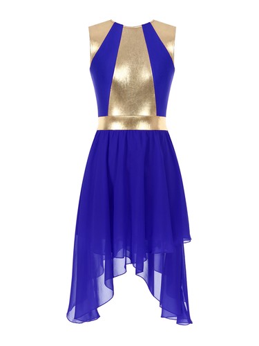Women's Praise Dance Dress Metallic Gold Asymmetric Worship Liturgical Costume - Bild 28 von 60