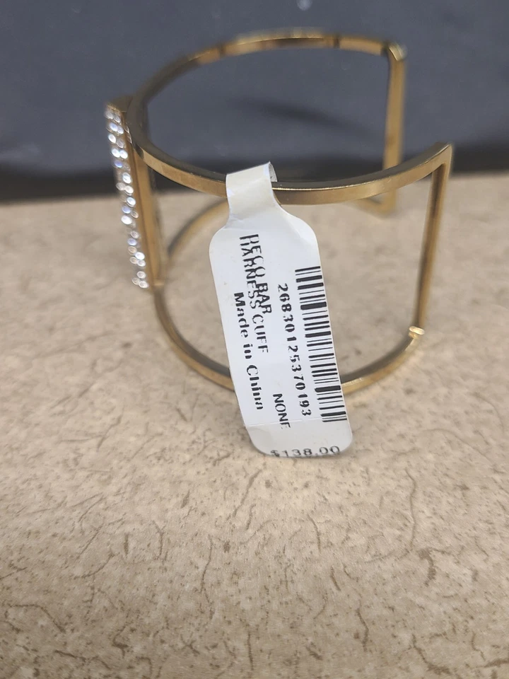 Brazalete Brazalete Arnés Barra Oro y Cristal Firmado Henri Bendel $138 Foto 3 de 3