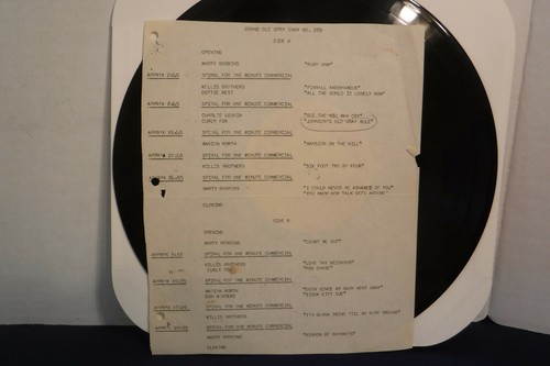 Marty Robbins/Curly Fox/Dottie W..., Grand Ole Opry, Program No. 289,12" 33 RPM - Imagen 3 de 3