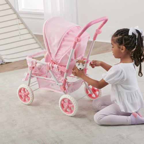 Folding Double Front-To-Back Doll Stroller for Dolls up to 18 Inches - Lightw... - Picture 7 of 12