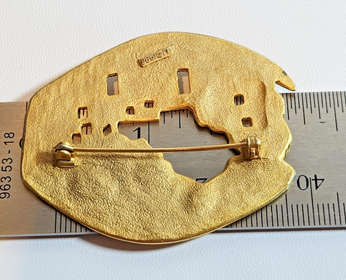 Broche JJ South Western Pewter 1988 vintage firmado tono dorado - Imagen 6 de 9