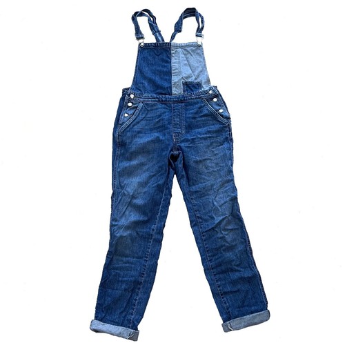 GUESS Colorblocked Two-Tone Denim Overalls Excellent Condition Adult Owned - Picture 1 of 6