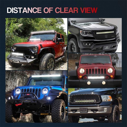 Tri-Row LED Work Light Bar 22/32/42 inch 12V Offroad 4x4 ATV Car Driving SUV ATV - Picture 8 of 24