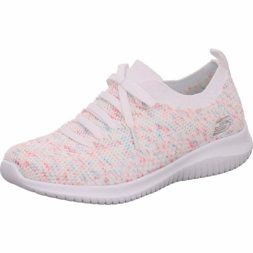 Flex Maglia in Trainer tessuto rosa Happy Ultra bianco Days Skechers qWTI5gn