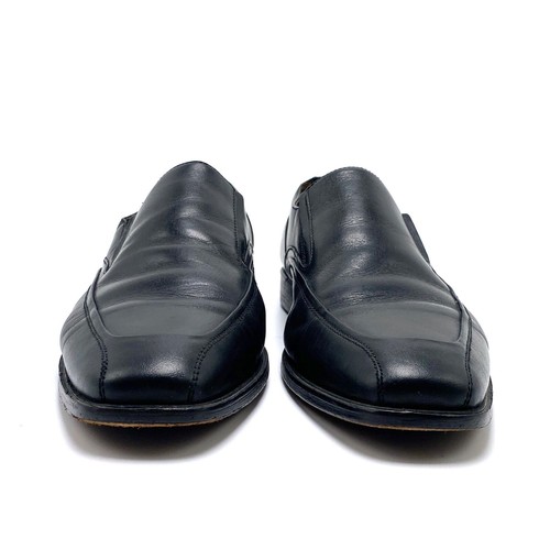 Mocassino uomo Johnston & Murphy taglia 9M pelle nero punta grembiule scarpa casual slip-on - Foto 6 di 12