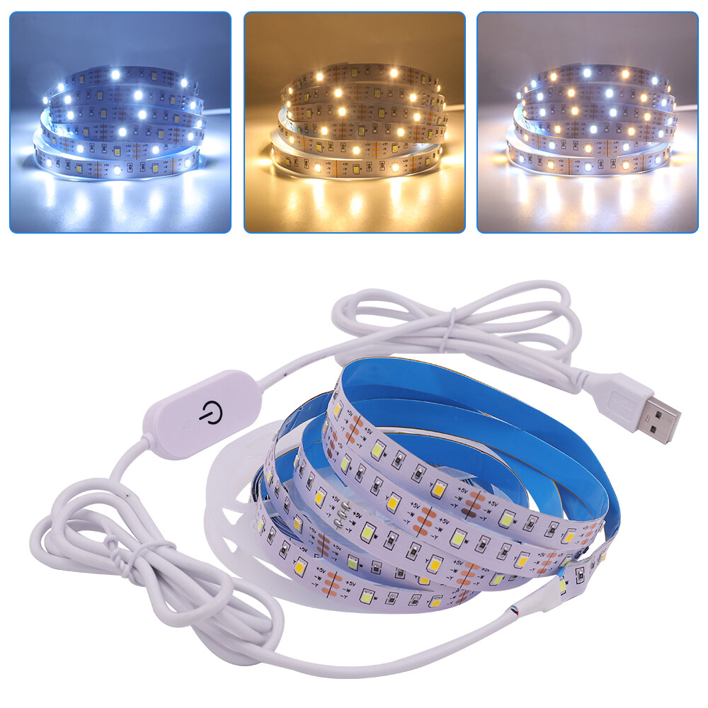 Bande lumineuse LED USB tactile, intensité variable, flexible, autocollante, éclairage TV_voghion.com