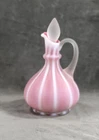 Rare Fenton Pink Satin Rib Optic Cruet  c.1950