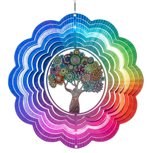CIM Edelstahl Windspiel Rainbow Hippie Tree Ø25cm Garten & Terrasse Dekoration - Bild 2 von 3