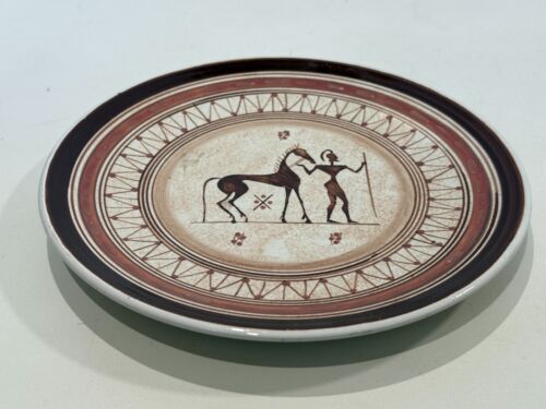 Vintage Keramikos-Athens Greece Handmade Wall Hanging Plate, 8 3/4" Diameter - Picture 2 of 3
