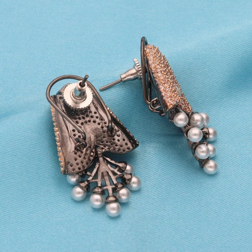 Rot Und Cz Kristall Design Halskette Ohrringe Set - Einzigartig Luxus Schmuck - Bild 8 von 10