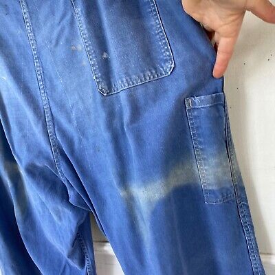 Vintage French work chore pants blue farmers 1920s-30s Vintage French work chore pants blue farmers 1920s-30s