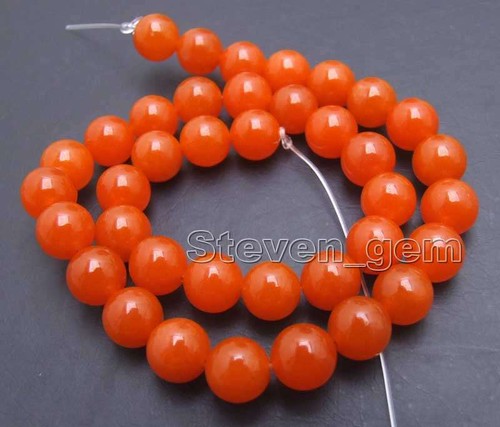 OFFERTA filo perline sfuse giada naturale rotonda rossa Cina grande 10 mm 15'' -los690 - Foto 2 di 2