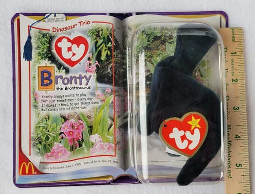 TY McDonalds Teenie Beanie Babys Dinosaurier Trio Bronty Rex Steg Komplett Neu - Bild 3 von 10