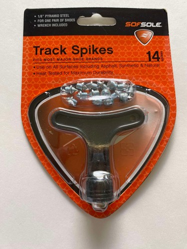 SofSole Picos de Pista 1/8" Pirámide Acero (14 Picos) Llave Incluida Se Adapta a NUEVO - Imagen 4 de 12