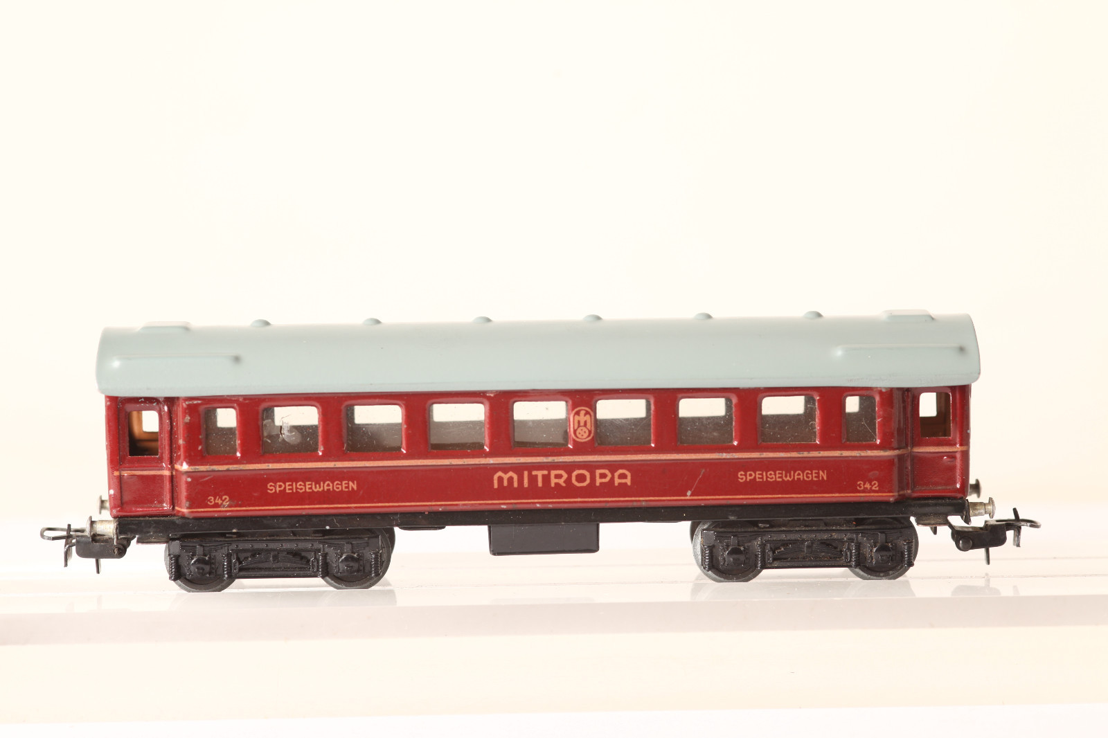 Märklin 00/H0 342 Vagone Ristorante Mitropa Rosso Lamiera 17,5 cm (54757) Märklin 00/H0 342 Vagone Ristorante Mitropa Rosso Lamiera 17,5 cm (54757)