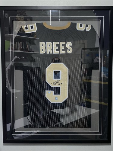 Drew Brees Autographed black Jersey Framed New Orleans Saints AUTO Tri Star COA