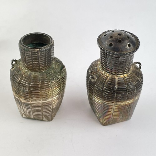 Vintage Hong Kong Sterling Silver Rickshaw Cruet Set By Sammy 14.5cm - Picture 8 of 10