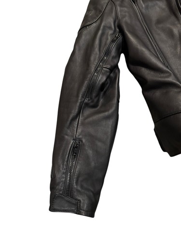 First Gear S Pilot Black Leather Jacket With Thermoliner Size 44 Motorcycle - Picture 7 of 14