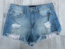 Aeropostale High Rise Shorty size 2 Cut Off Denim Shorts White And Pink Pockets
