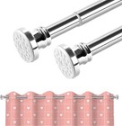 Gardinenstange 110-290 cm Teleskop ohne Bohren Edelstahl für/Badezimmer/Küche