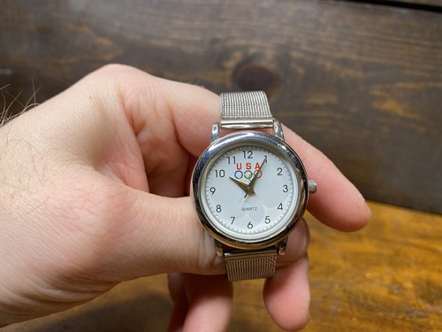 Vtg Olympic Team USA White/Silver Quartz Wrist Watch - Untested - EUC - Picture 12 of 12