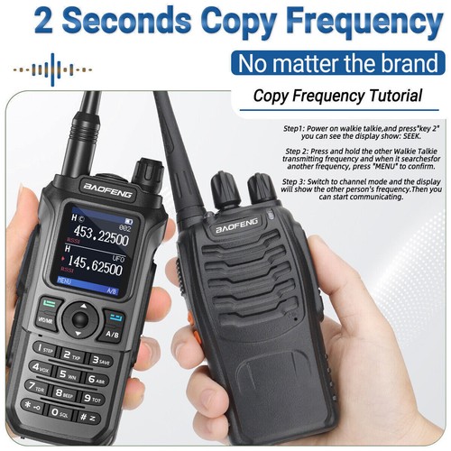Baofeng UV21 Pro V2 Tri-Band Walkie Talkies Amateurfunk Zwei Wege Radio große Reichweite & Akku - Bild 5 von 12