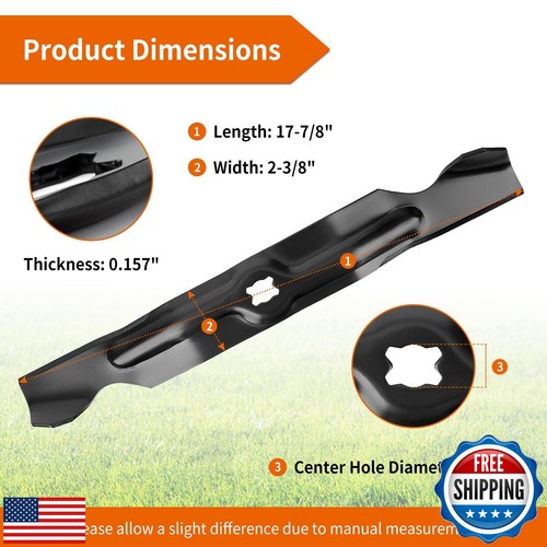 budrash 742-04154 Mower Blades Fit for Cub Cad et 33" Decks, 942-04154A Hi Li - Picture 2 of 5