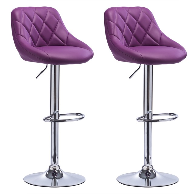 2 X Bar Stools Faux Leather Swivel Breakfast Kitchen Stool Chairs Picture 2 Of