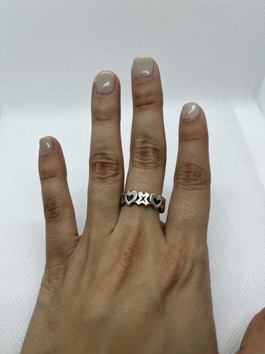 James Avery Hugs and Kisses Ring Love XOXO Retired Size 6.25 Sterling Silver 925 - Picture 7 of 8