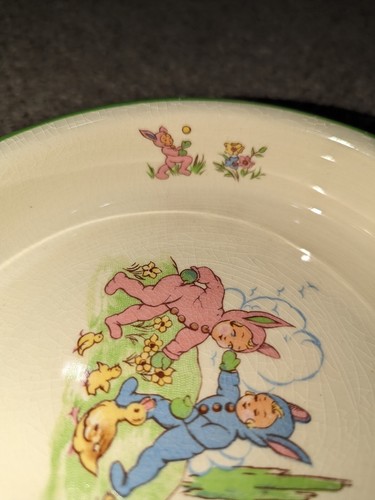 ALFRED MEAKIN England PIXIE WARE SCHALE Bunnykins Vintage Kaninchen Müslischale 6 Zoll - Bild 4 von 8