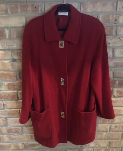 VINTAGE FORECASTER OF BOSTON Red Wool 3/4 Length Coat Size 9/10 Granny Cottage - Picture 16 of 17