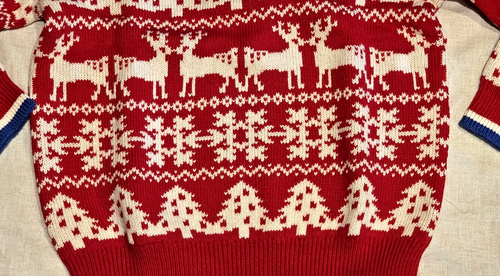 Mini Boden Navidad Suéter Jersey Fair Isle Tejido Rojo Nuevo con Etiquetas Nuevo 5-6 - Imagen 3 de 6