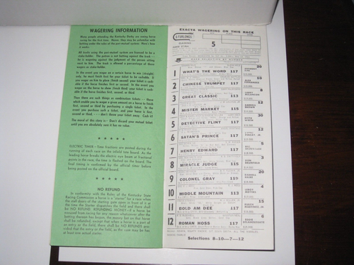 1977 Churchill Downs Kentucky Oaks Program and 1977 Admission Ticket Stub - Picture 6 of 13