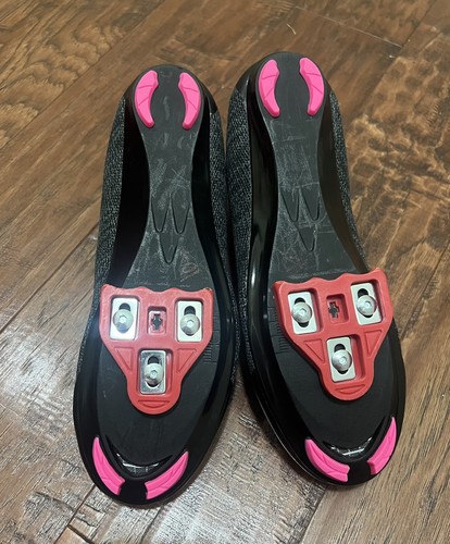 Tommaso Pista Aria Knit Womens Sz 11 /EUR 43 Black Cycling Shoes Pink Laces B#7 - Picture 8 of 8