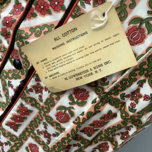 "Abito vintage in cotone floreale anni '50 nuovo di zecca con etichetta XL busto 46"" vita 38" - Foto 5 di 11