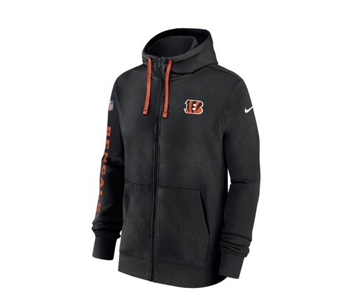 Cincinnati Bengals Sideline Club Negro Cremallera Completa Nike Sudadera con Capucha Para Hombre’s Extra Grande XL - Imagen 2 de 5
