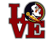  0275 Florida State Seminoles Love Logo College Sticker Waterproof Vinyl Decal