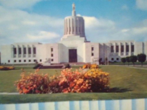 BELLISSIMA CARTOLINA D'EPOCA OREGON EDIFICIO CAPITALE DI STATO SALEM OREGON. - Foto 3 di 12