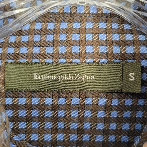 Ermenegildo Zegna Mens Shirt Size S Multicolor Button Up Check Cotton - Foto 5 di 9