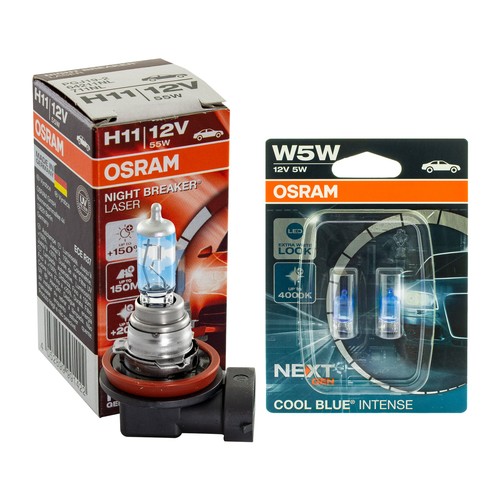 OSRAM Set H11 + W5W DUOPack NIGHT BREAKER LASER COOL BLUE INTENSE Blinkleuchte - Afbeelding 1 van 1