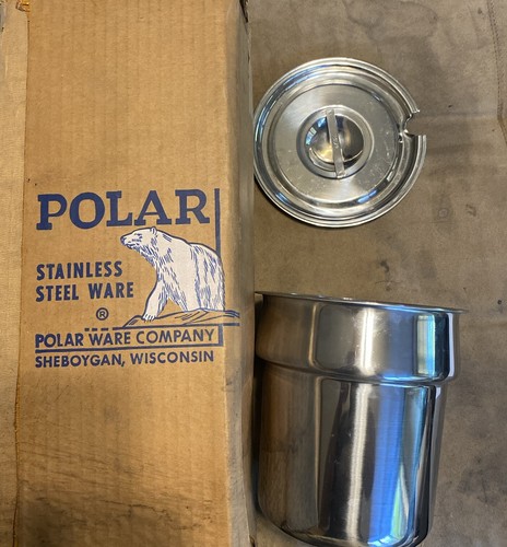 Polar Stainless Steel Ware 4- 3.5qt Insert With Lids In box NSF - Picture 2 of 3